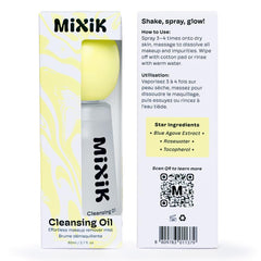 Mixik Deep Oil Cleanser Spray application shows easy, hydrating cleansing.