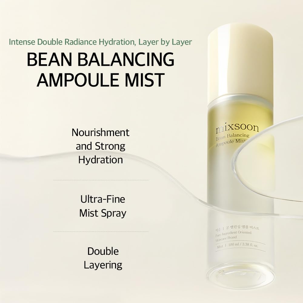 Mixsoon Bean Balancing Ampoule Mist fine mist disperses evenly for quick absorption