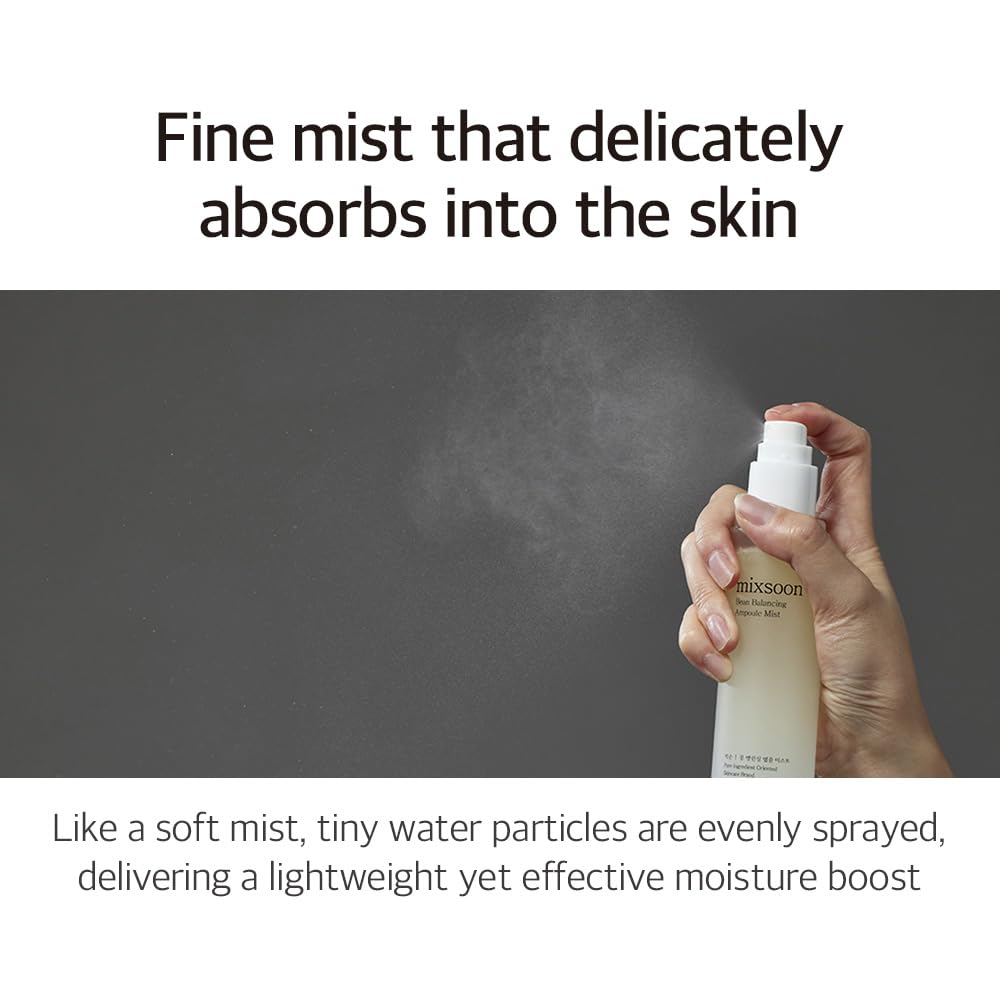 Mixsoon Bean Balancing Ampoule Mist balances oil and moisture on skin