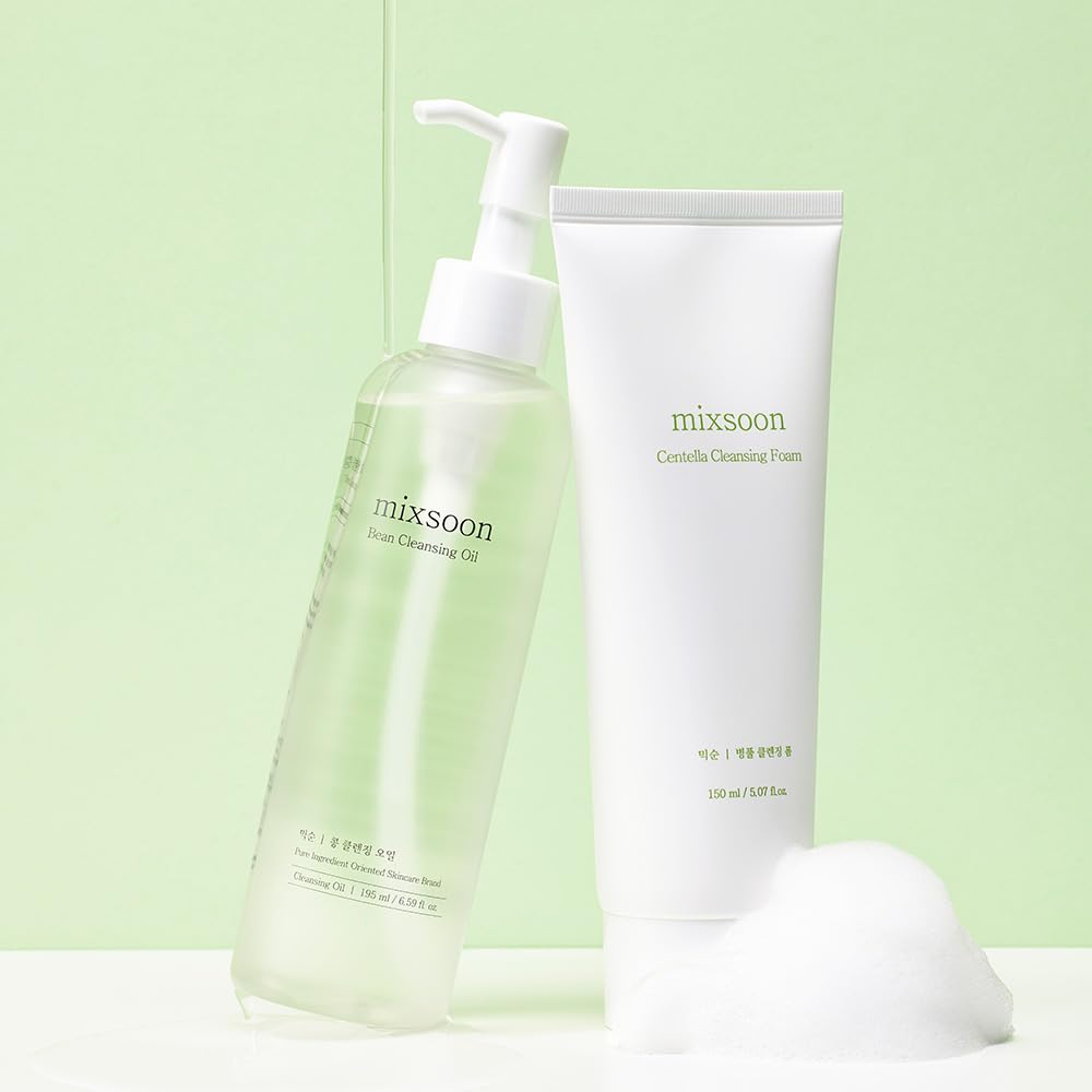 Mixsoon Bean Cleansing Oil bottle appearing ready for cleansing routine.
