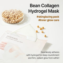 Mixsoon Bean Collagen Hydrogel Mask on face delivers hydration and firmness