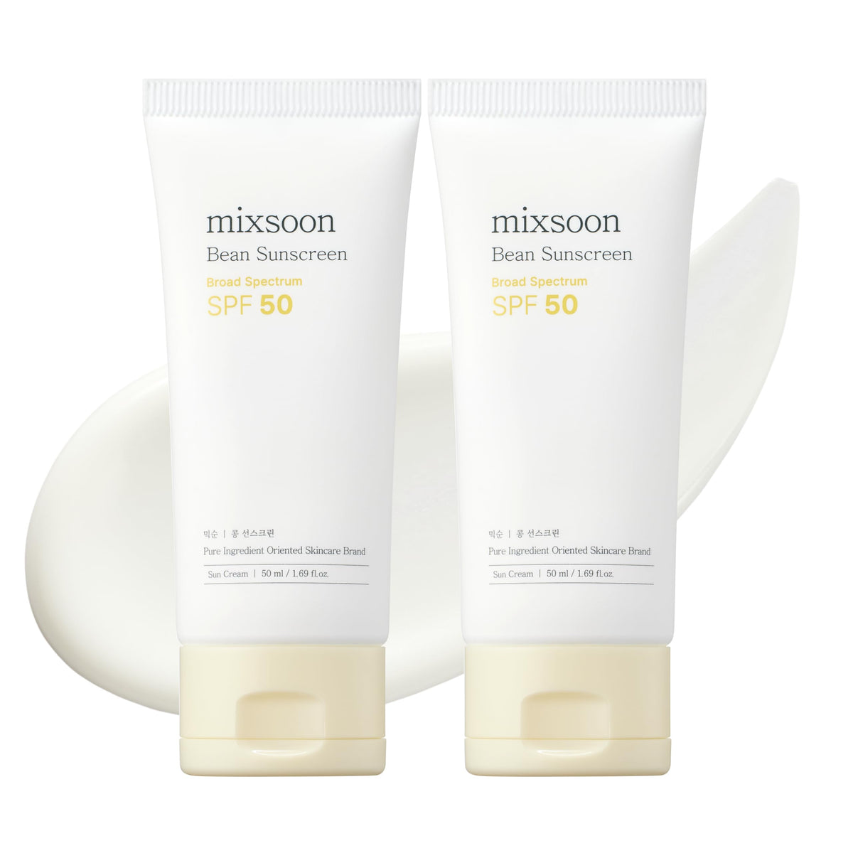 Mixsoon Bean Sunscreen bottle demonstrates lightweight UV protection with a non-sticky finish for outdoor use.