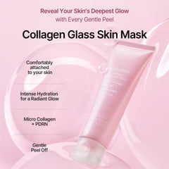 Close-up of Mixsoon Collagen Glass Skin Mask 80ml jar highlighting generous hydration.