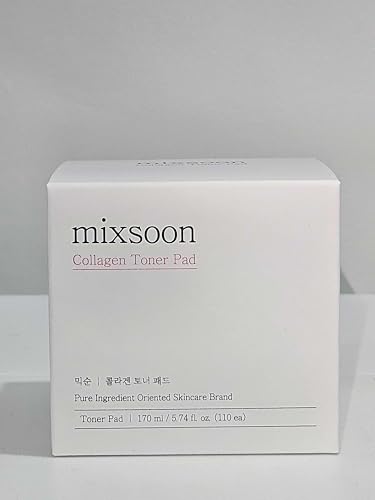 Mixsoon collagen toner pad on hand demonstrates quick hydration and care
