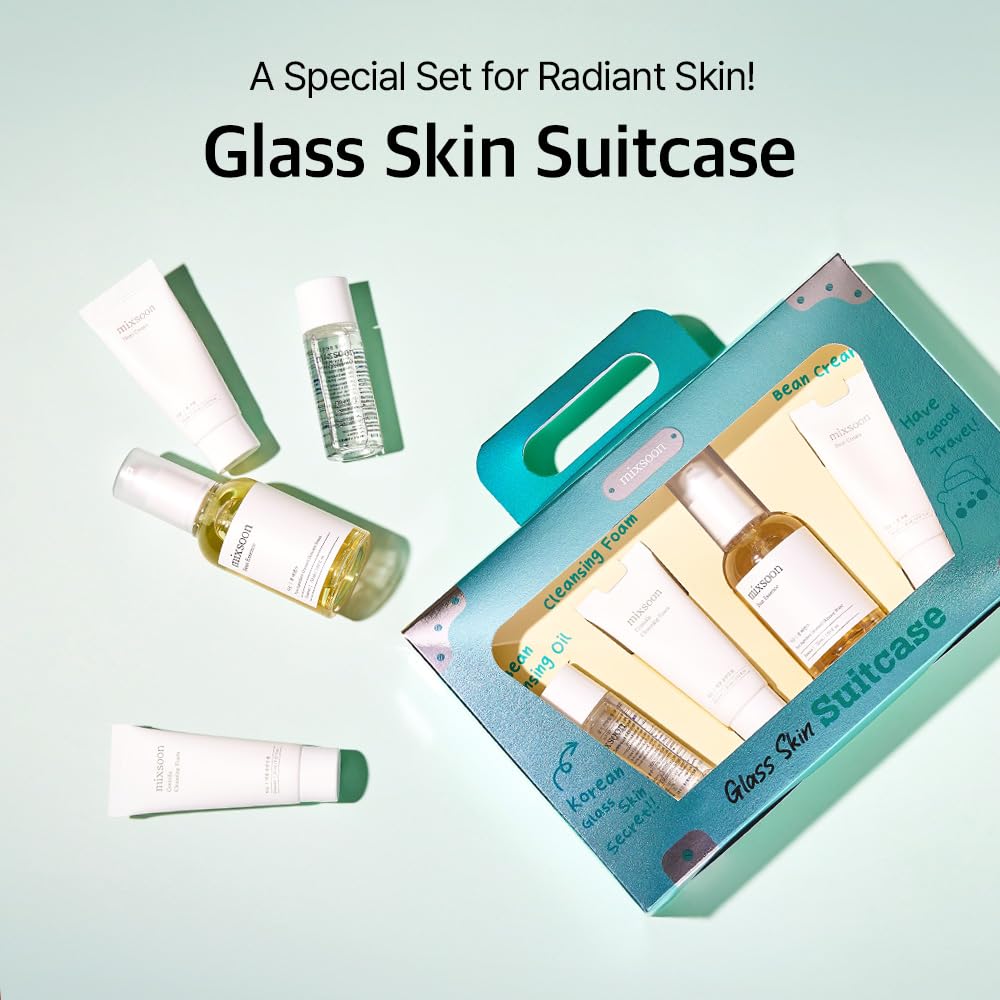 Mixsoon Glass Skin Set texture oil close-up shows silky consistency