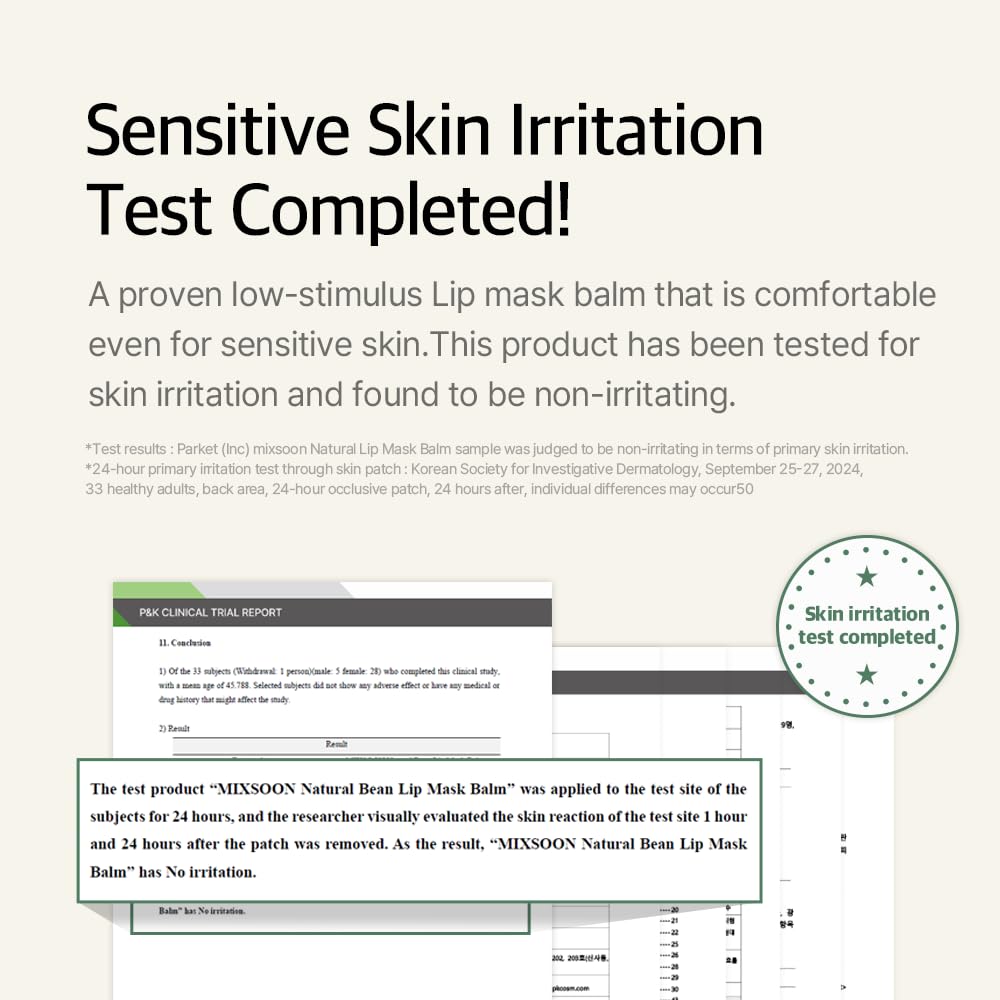 Mixsoon lip mask balm overnight use suggesting long-lasting moisture.