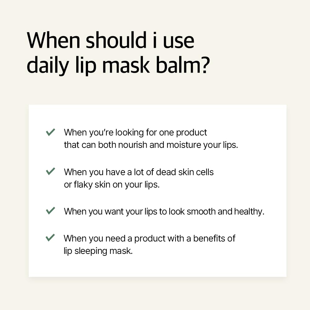 Mixsoon lip mask balm vegan label on display for clean beauty.