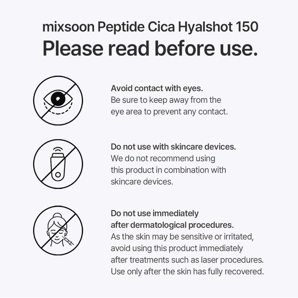 Mixsoon Peptide Cica Hyalshot 150 glass container close-up with dropper.