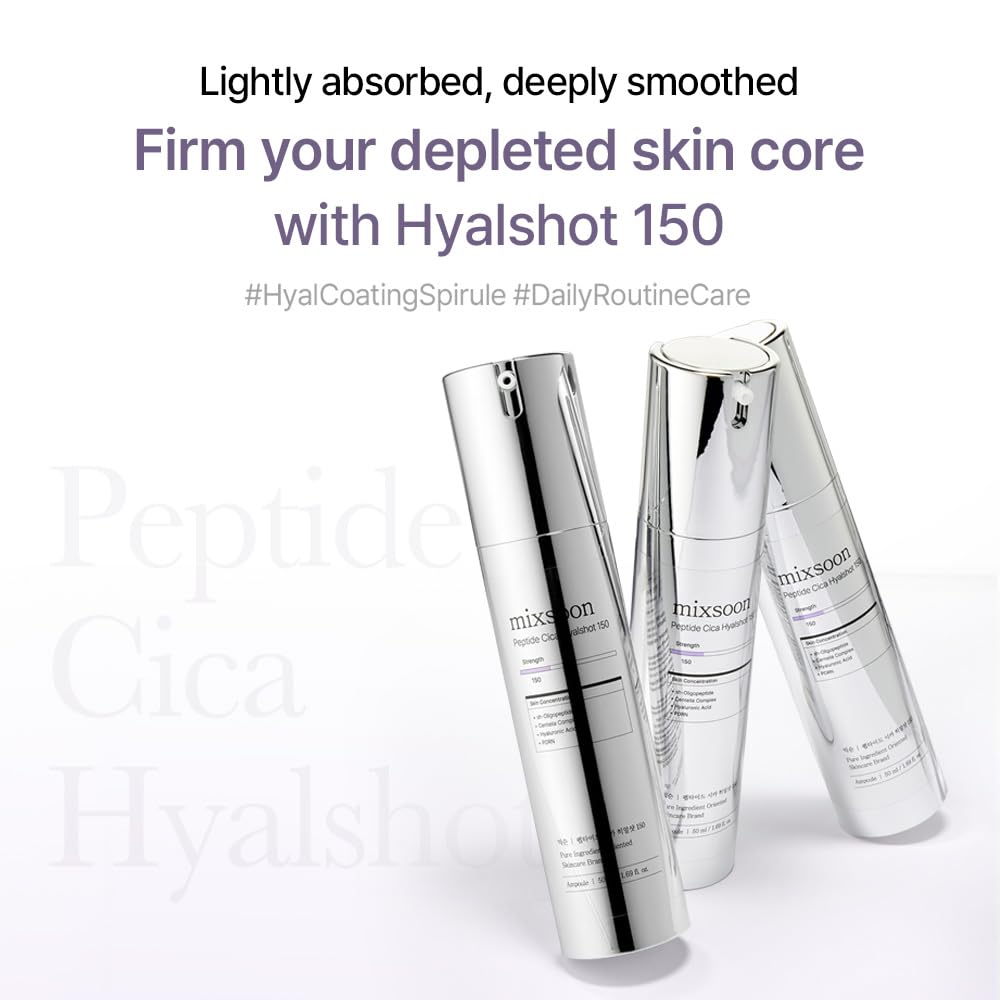 Mixsoon Peptide Cica Hyalshot 150 fragrance-free formula for sensitive skin.