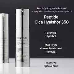Mixsoon Peptide Cica Hyalshot 350 label illustrating clean, minimal skincare