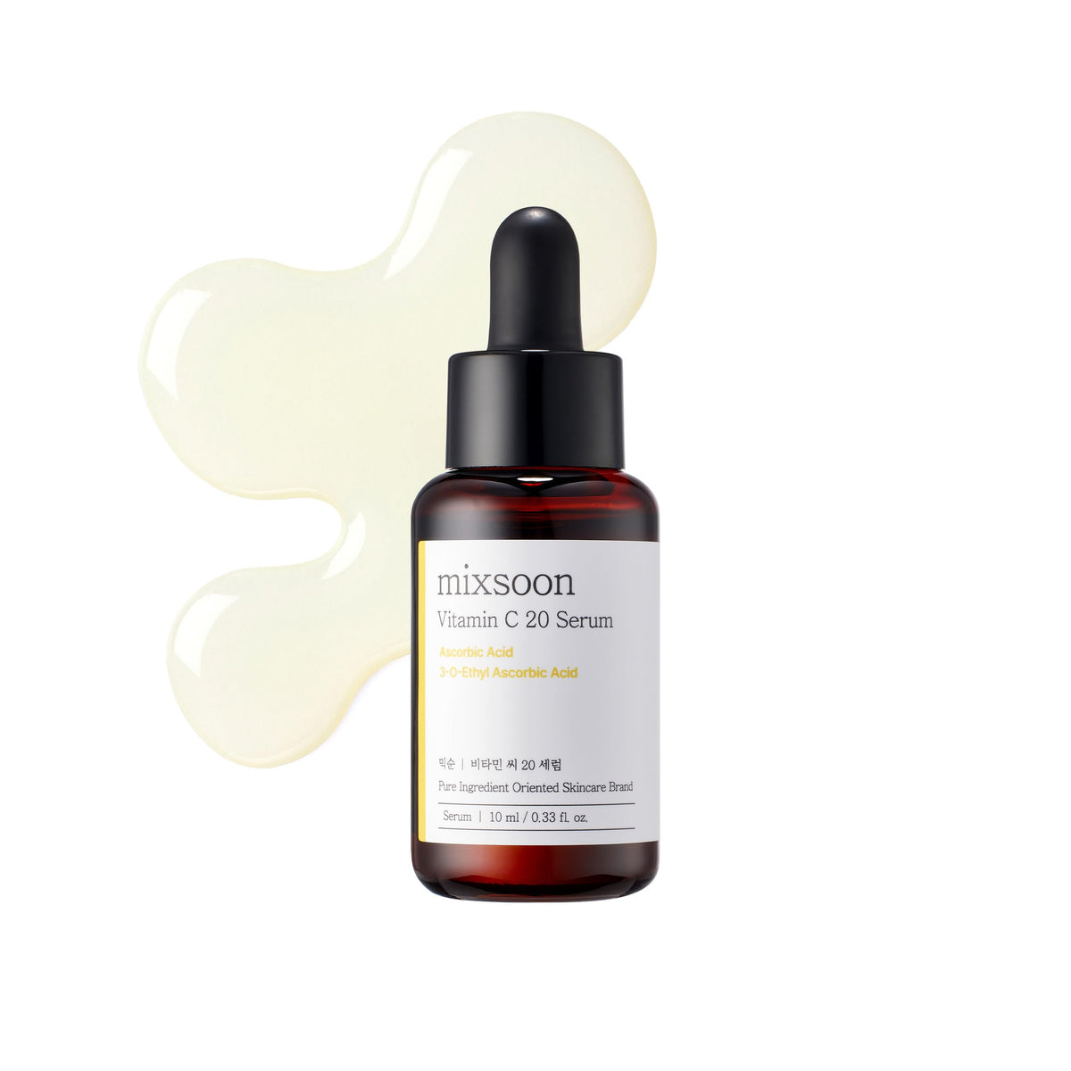Mixsoon Vitamin C 20 Serum bottle showing sleek glass packaging for radiant skin