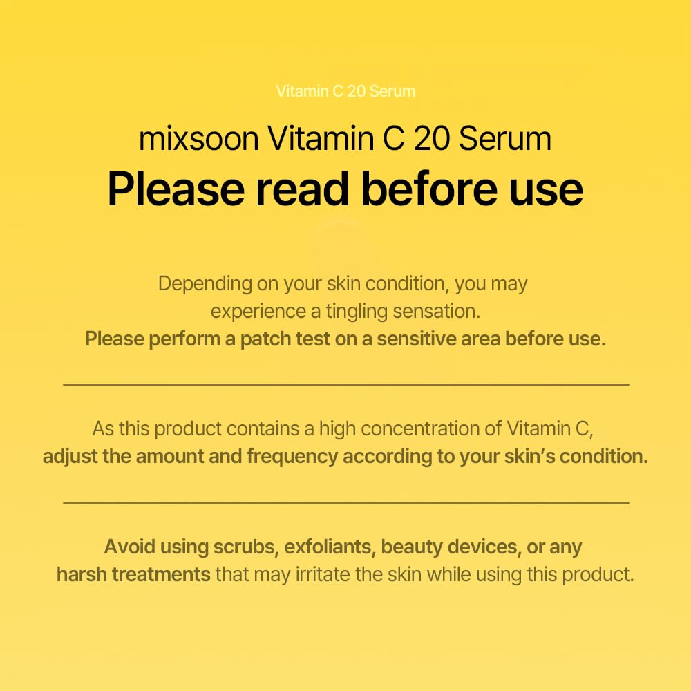 Mixsoon Vitamin C 20 Serum dermatologist-tested formula suitable for sensitive skin