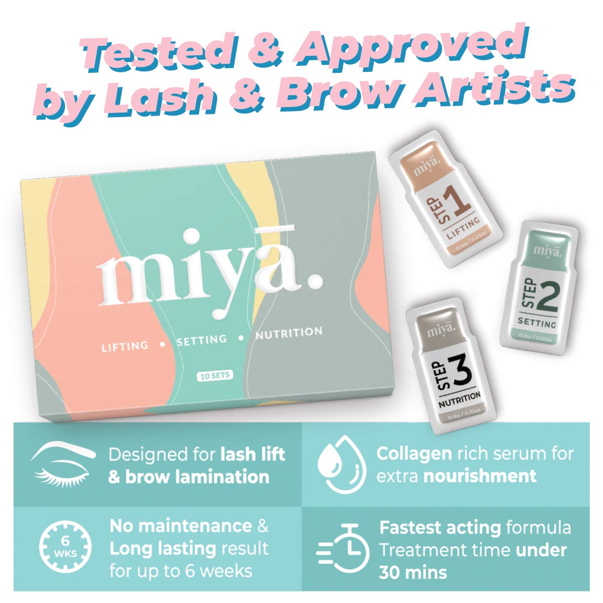 MIYA LASH nutrition serum sachet promotes healthier lash and brow shine