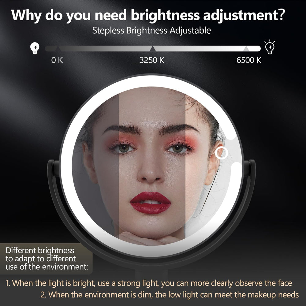 MIYADIVA mirror with 360-degree rotation for easy view changes.