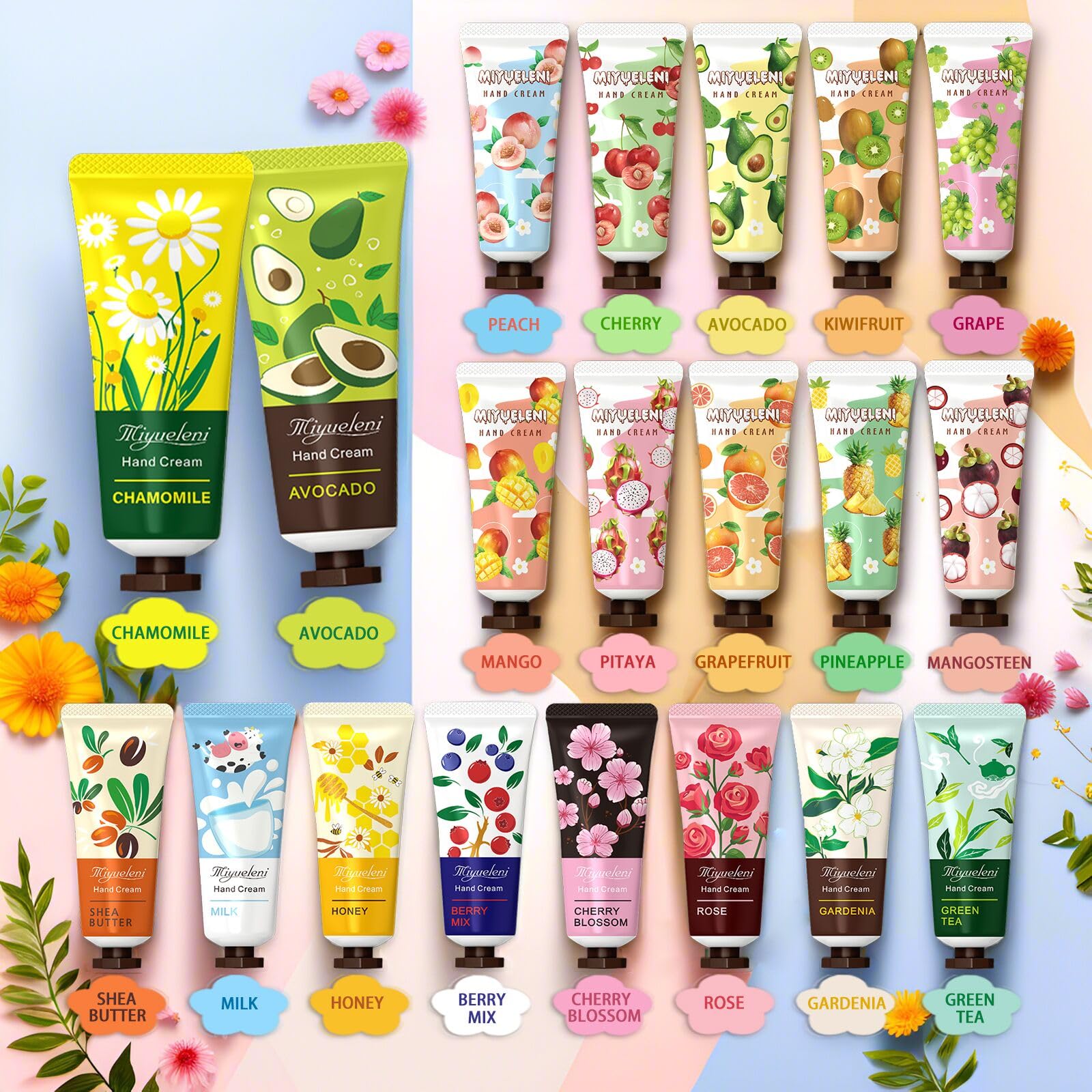 MIYUELENI avocado and shea butter hand cream tube for moisturized hands