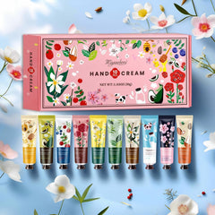MIYUELENI hand cream tubes close-up showcasing colorful scents for quick selection