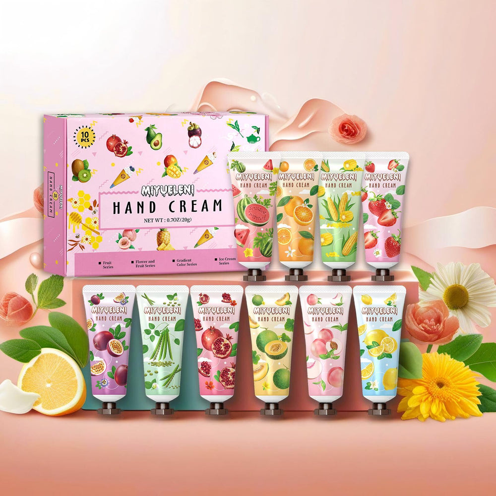 MIYUELENI travel-size hand cream tubes ideal for on-the-go moisturization.