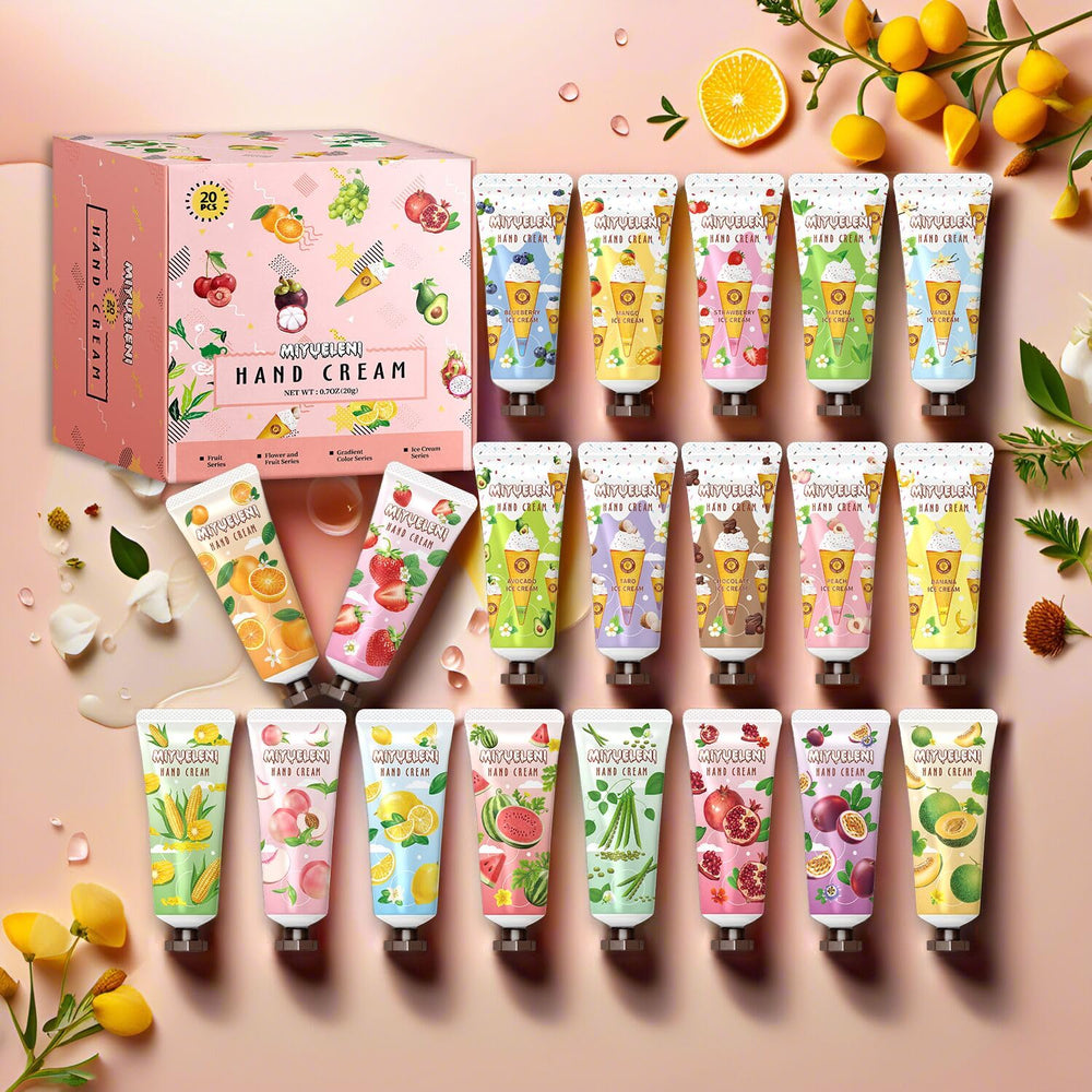 MIYUELENI travel-size hand lotions fit purse, car, desk for on-the-go hydration.