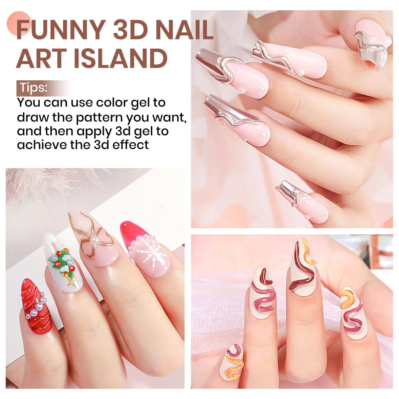 MIZHSE sculpting gel for festive winter nail art ideas.
