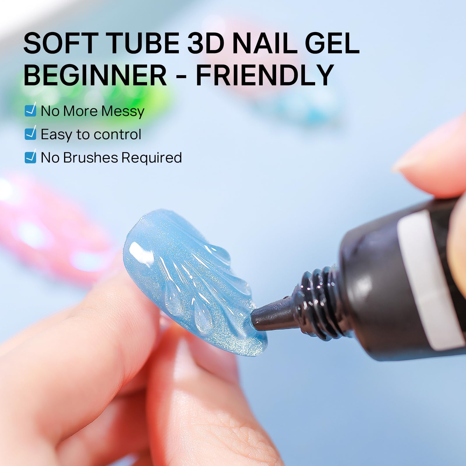 MIZHSE 3D gel lines and drops for stylish accents.