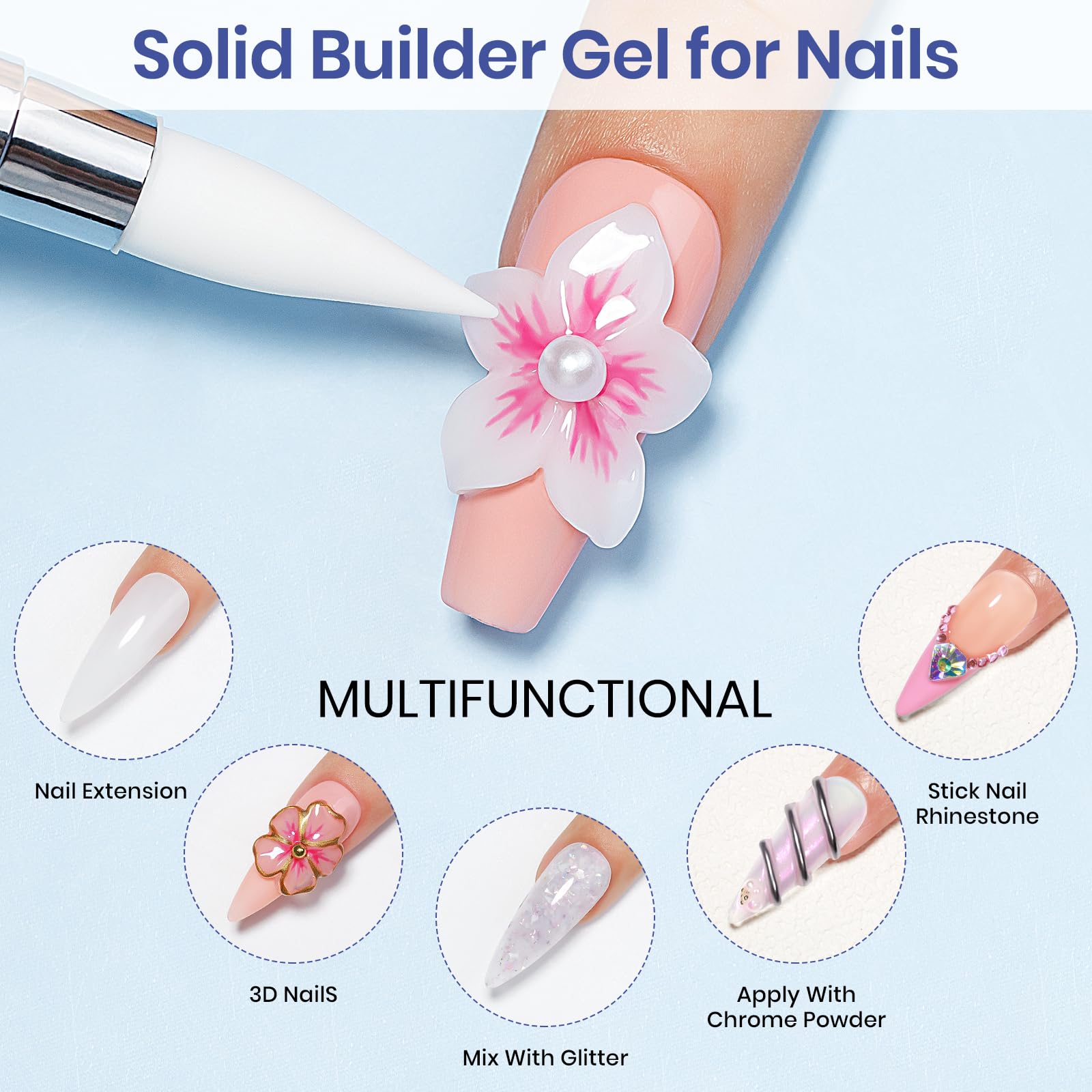 MIZHSE 3D mold helps shape intricate nail designs with solid builder gel.