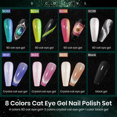 MIZHSE 9D cat eye polishes show dramatic magnetic effect at home