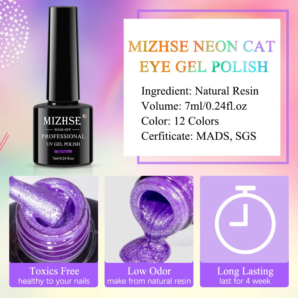 MIZHSE neon gel glows under blacklight for party-ready nails.