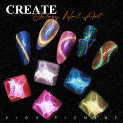 MIZHSE gel polish bottles display chameleon colors and galaxy shimmer in light.
