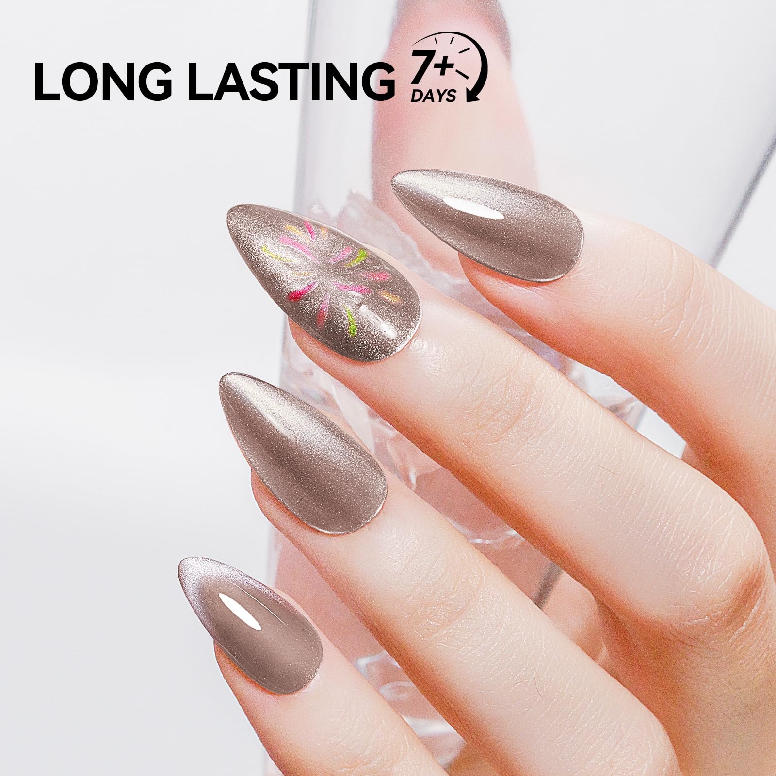 MIZHSE cat eye nail polish cap top view branding visible
