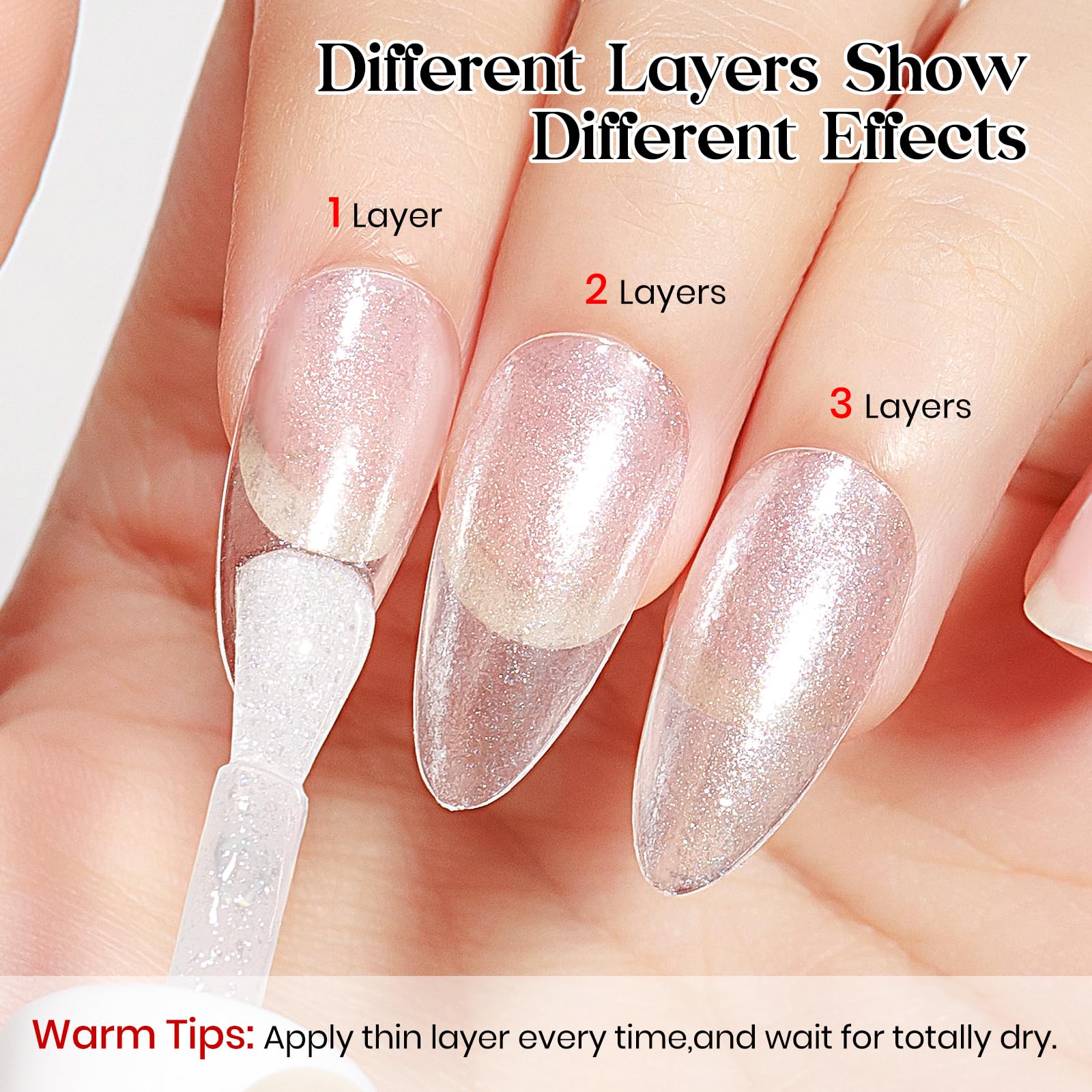 MIZHSE clear glitter base overlay over color for sparkle.