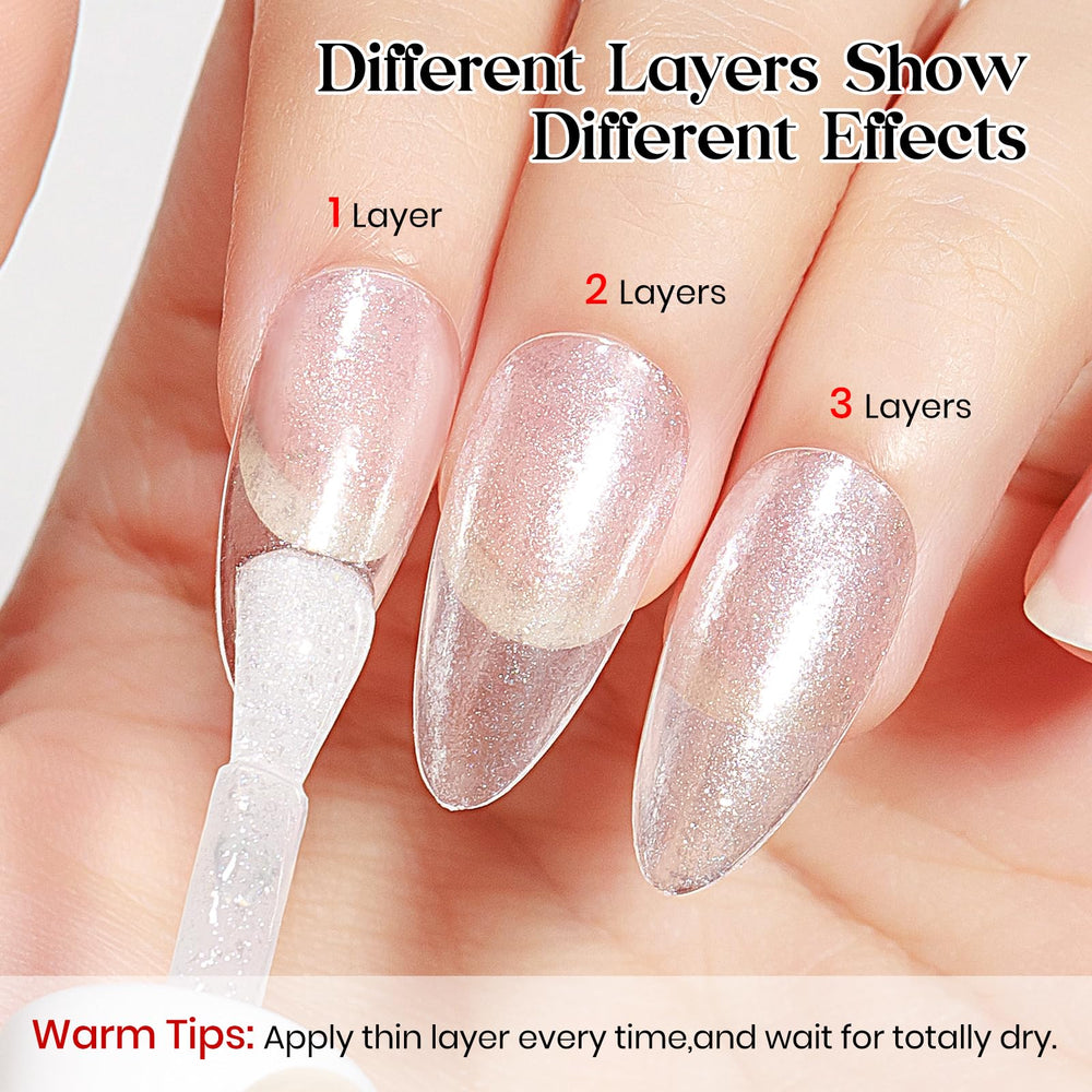 MIZHSE clear glitter base overlay over color for sparkle.