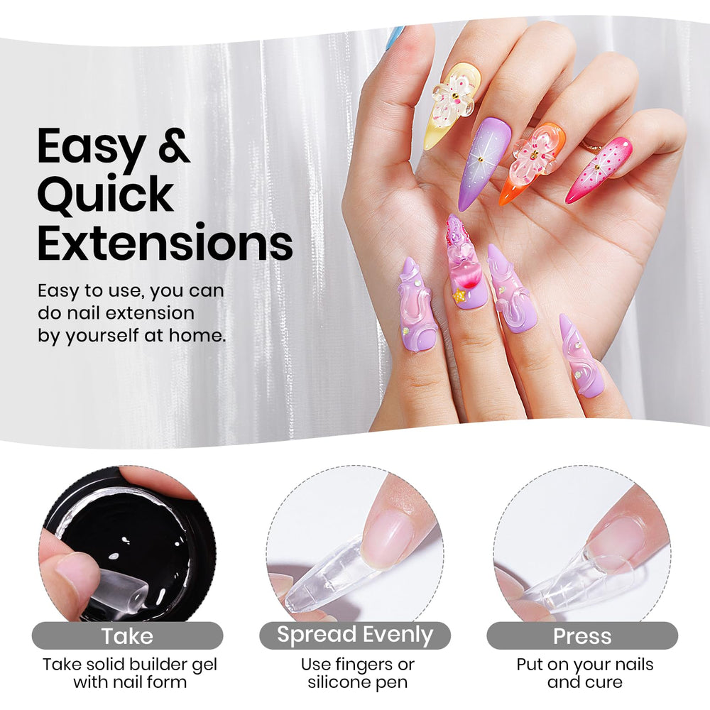 MIZHSE clear gel suitable for cure under UV/LED lamps.