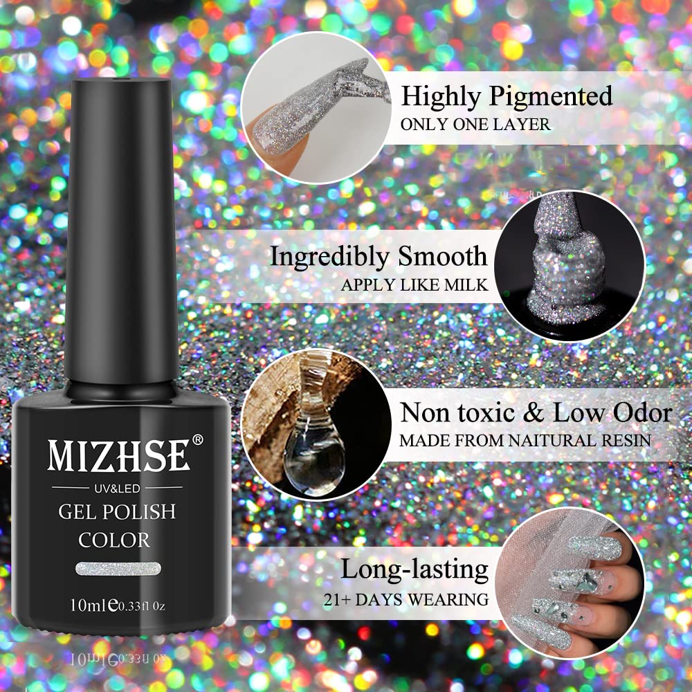 MIZHSE Diamond Disco Reflective Gel adds glamorous sparkle for celebrations.