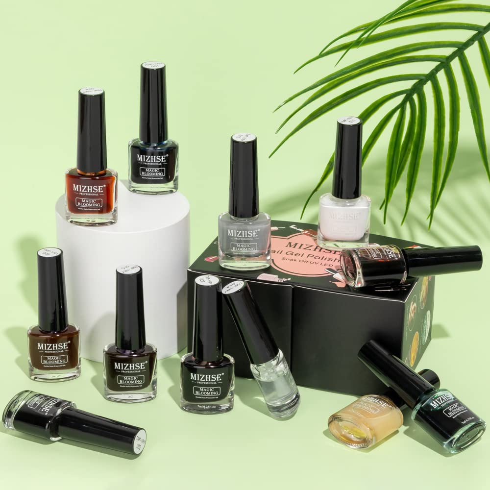 MIZHSE easy 3-step application guide with base and top coat