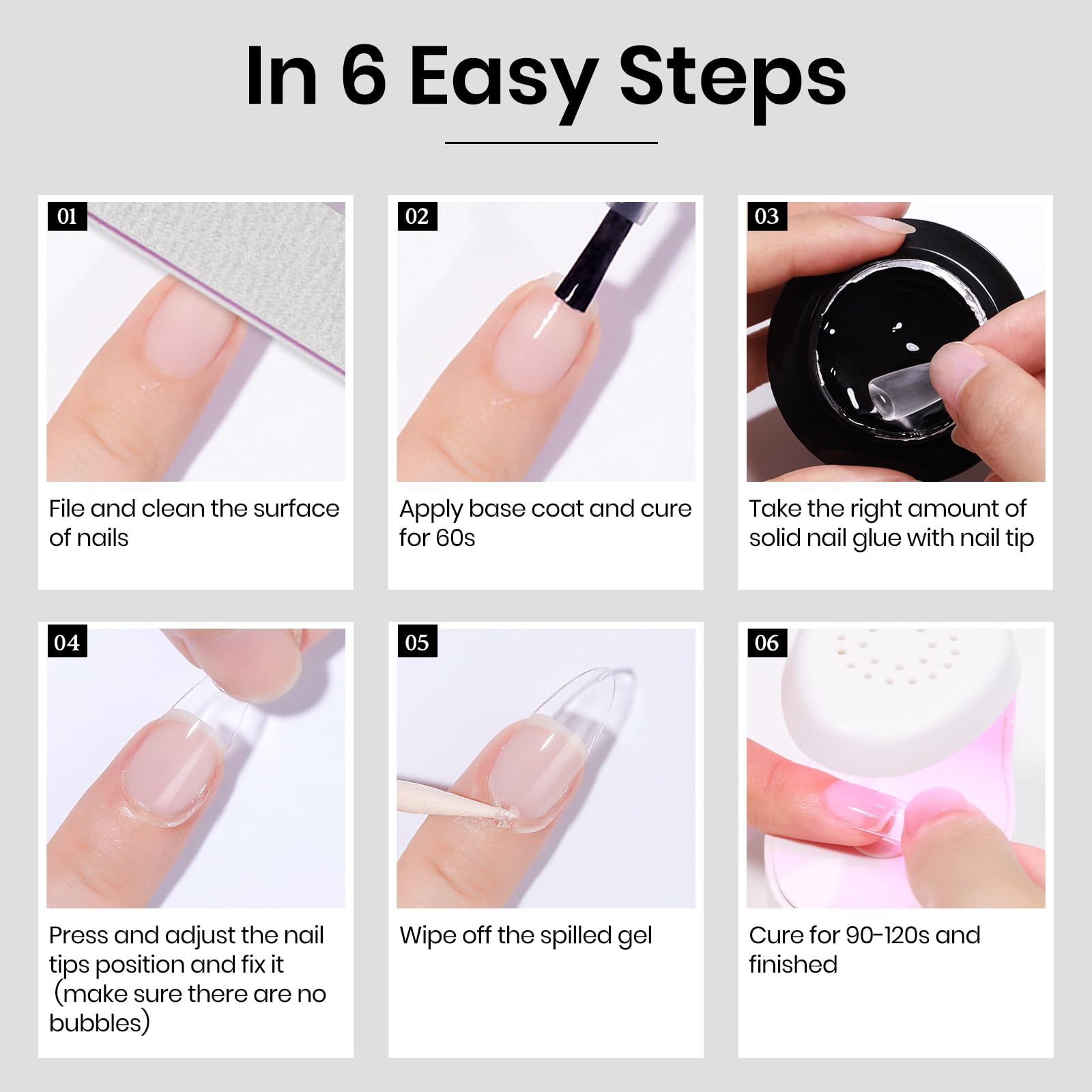 MIZHSE resin-based glue easy to remove with less nail damage.