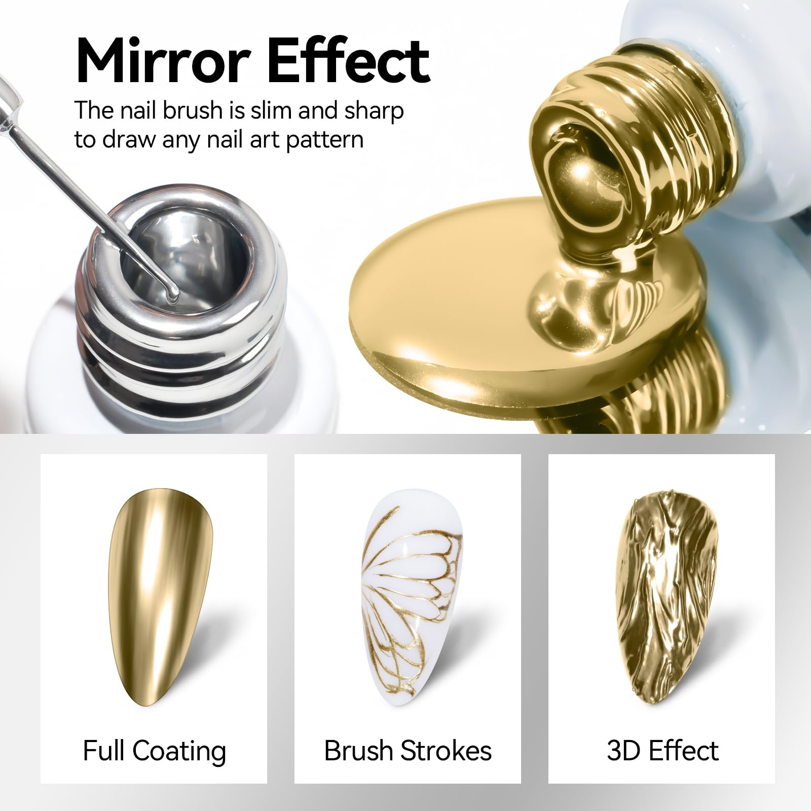 Works on gel and acrylic nails for versatile nail art with MIZHSE.