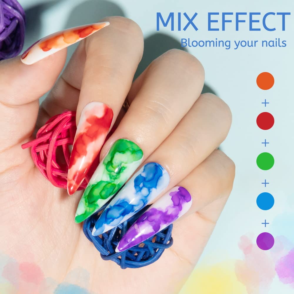 MIZHSE marble nail polish collection swatches in color array for creative nail art