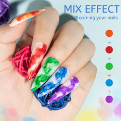 MIZHSE marble nail polish collection swatches in color array for creative nail art
