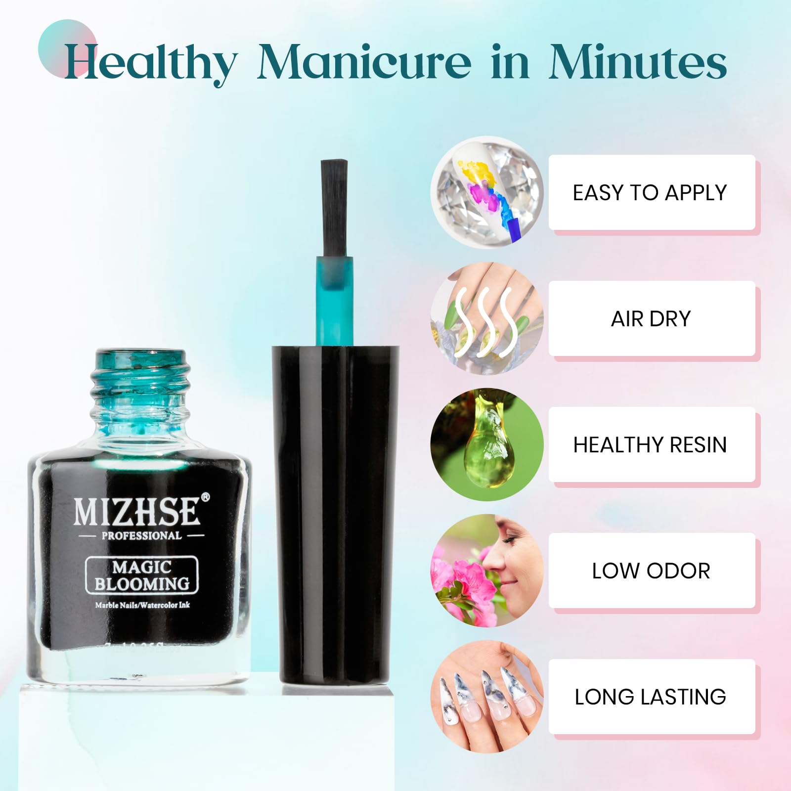 MIZHSE marble nail polish gift pack suitable for nail art lovers