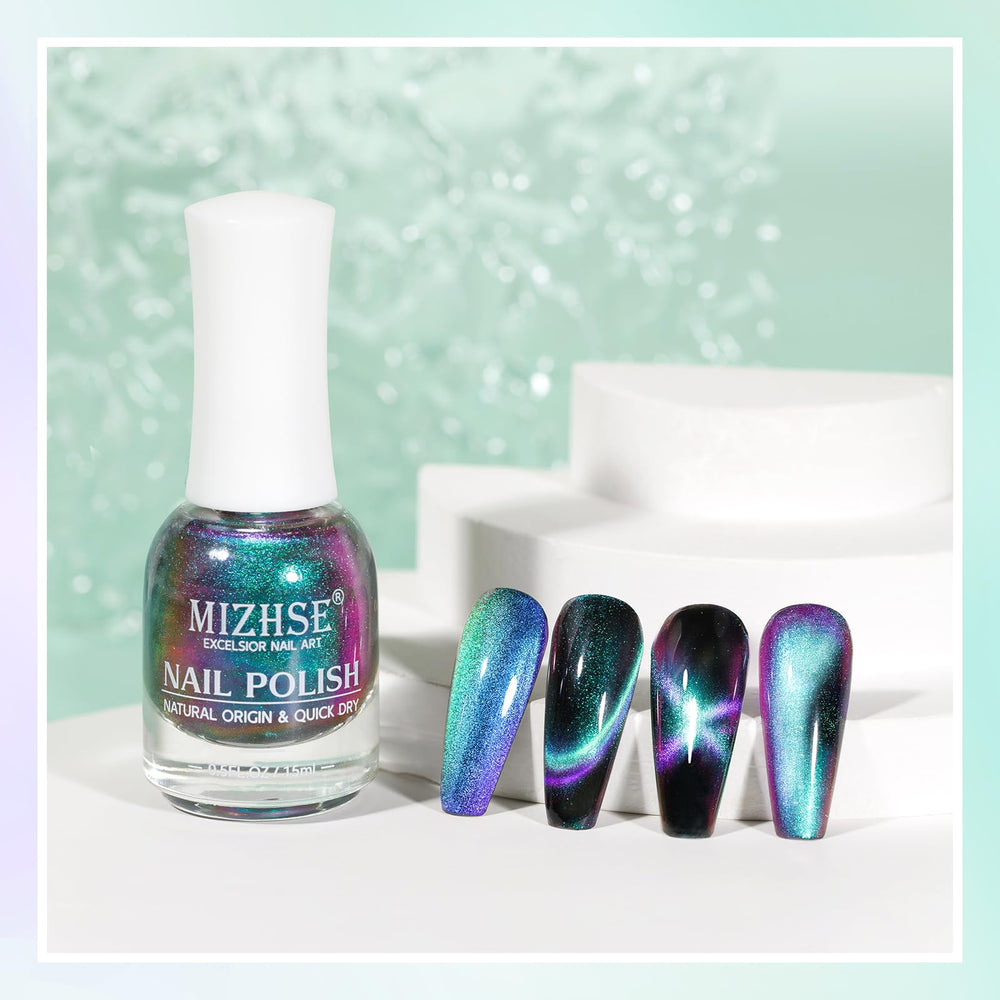 MIZHSE base-black layer enhances galaxy effect with magnetic cat-eye shimmer