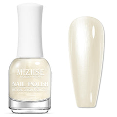 MIZHSE pearlescent milky white polish bottle for daily elegance.