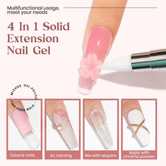 MIZHSE clear builder gel bottle for durable nail extensions.