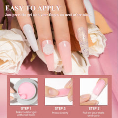 MIZHSE pink builder gel bottle adds soft, natural color.