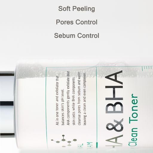 MIZON AHA&BHA Daily Clean Toner pore refinement icon suggests clearer-looking pores.