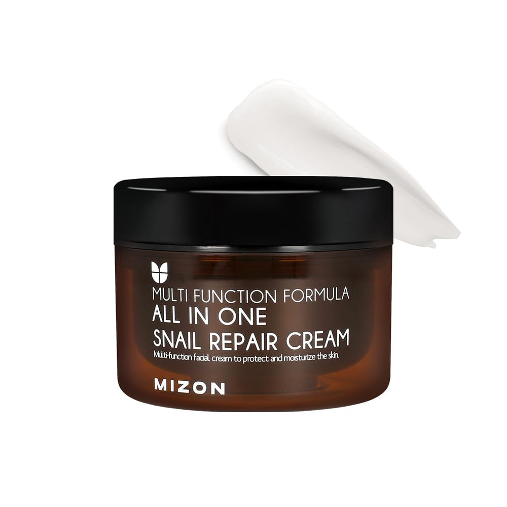 MIZON AllinOne Snail Repair Cream bottle front highlighting hydration.