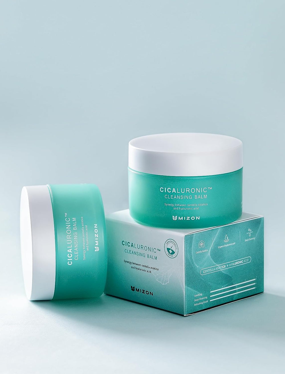 Botanical blend image highlights Aloe, Jojoba, Turmeric, Basil benefits.