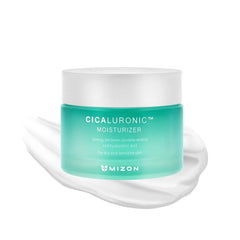 MIZON Cicaluronic Moisturizer bottle closeup highlights cooling hydration
