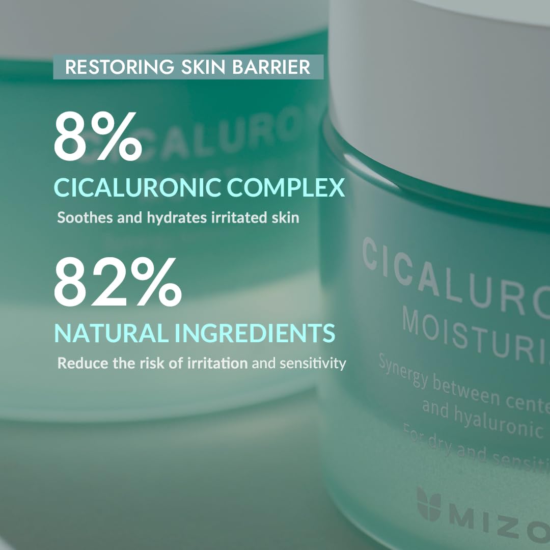 MIZON Cicaluronic Moisturizer cream texture closeup for daily moisturization