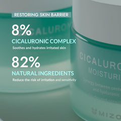 MIZON Cicaluronic Moisturizer cream texture closeup for daily moisturization