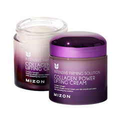 MIZON Collagen Power Lifting Cream bottle close-up showing rich hydration